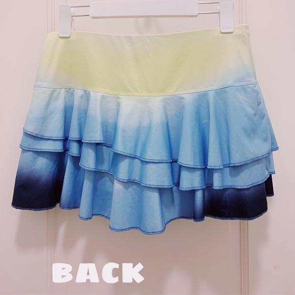🌟NWOT🌟Lucky In Love Wild Ombre Rally Tennis Skirt💙💛 - Picture 8 of 8